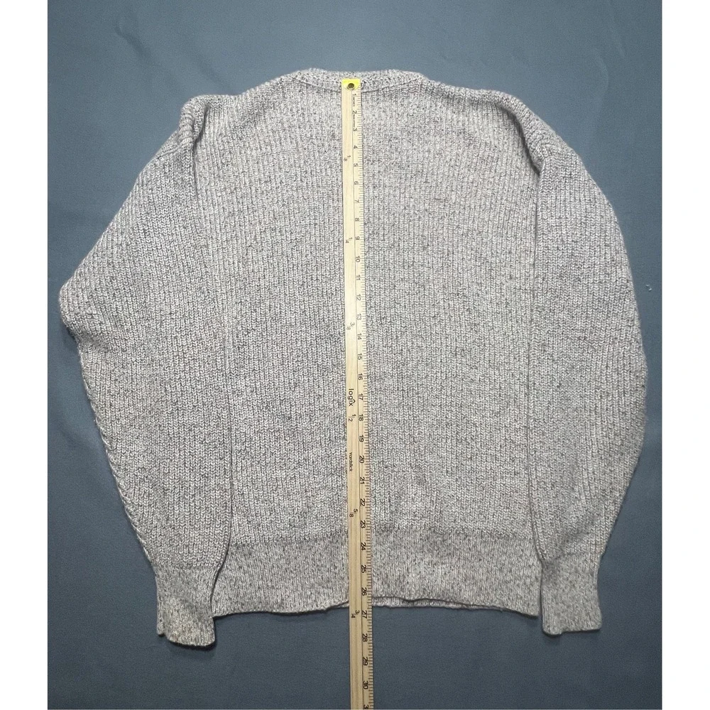 St. John's Bay Men's Gray Marled Textured Knit Crewneck Cotton Sweater L